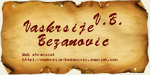 Vaskrsije Bežanović vizit kartica